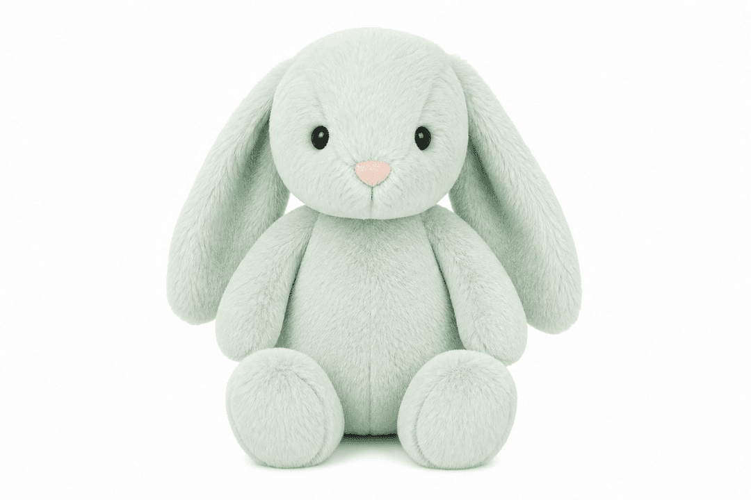 Cloudberry Plush Bunny - mint product photograph on white background