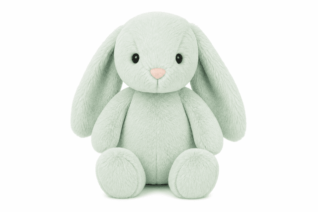 Cloudberry Plush Bunny - mint product photograph on white background