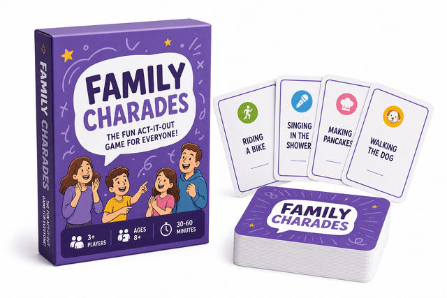 Family Charades Card Game - 120 cards product photograph on white background