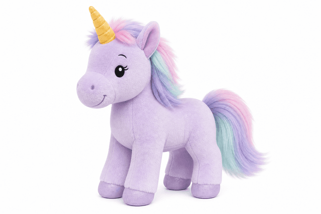 Twinkle Tails Plush Unicorn - lavender product photograph on white background